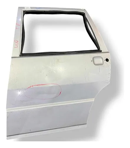 Porta Traseira Esquerda Fiat Uno 2000 2001 2002 C/detalhe Traseira Esquerdo Prateado