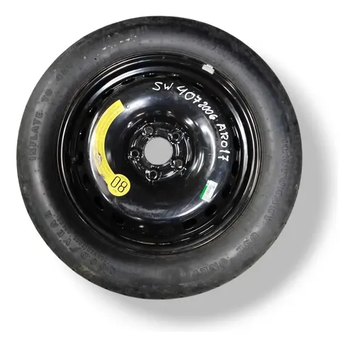 Roda Estepe Aro 17 Peugeot 407 Sw 2006 2007 2008  Preto