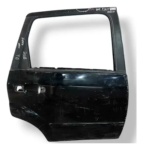 Porta Traseira Direita Ford Fiesta Hatch 2003 A 2014 Detalhe Traseira Direito Preto