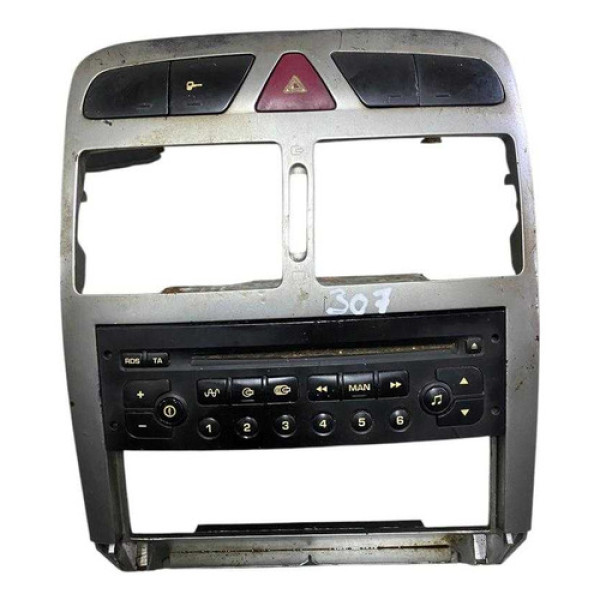 Moldura Central Painel Com Radio Peugeot 307 Sw 2.0 2005/10 Prateado