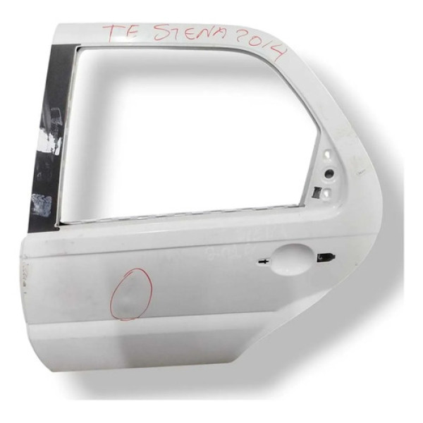 Porta Traseira Esquerda Fiat Siena 2014 2015 2016 - Detalhe Traseira Esquerdo Branco