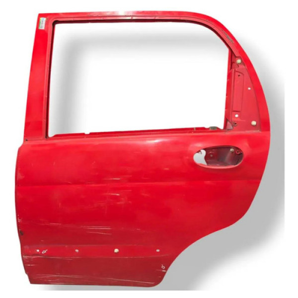 Porta Traseira Esquerda Chery Qq 2012 2013 2014 Detalhe Traseira Esquerda Vermelho