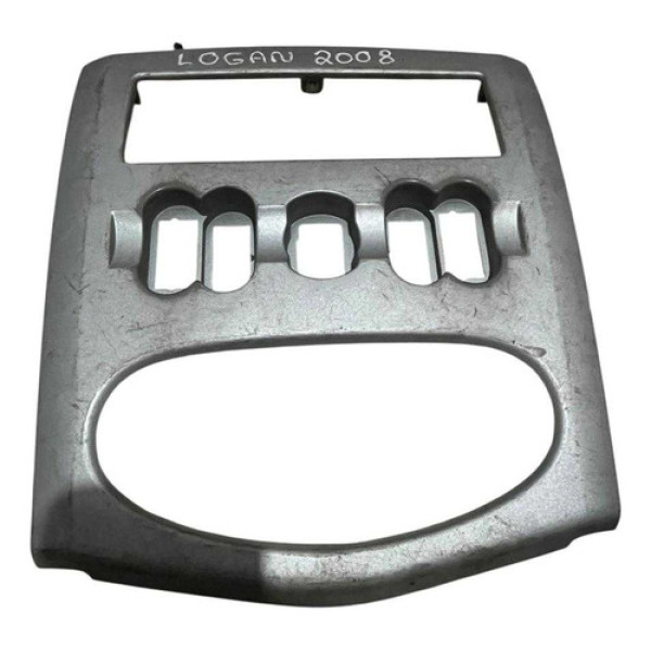 Moldura Central Do Radio Renault Logan 2008 E18200591491 Prateado