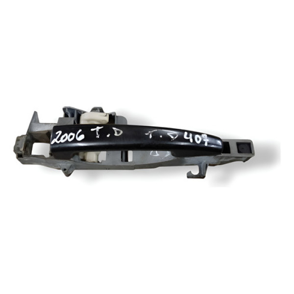 Maçaneta Externa Traseira Direita Peugeot 407 Sw 2006 2007 Preto Traseira