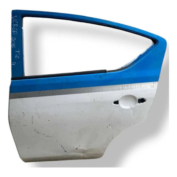Porta Traseira Esquerda Nissan Versa 2016 2017 C/ Detalhe Traseira Esquerdo Branco