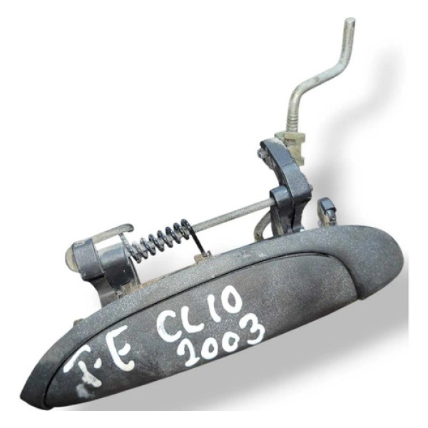 Maçaneta Externa Traseira Esquerda Renault Clio 2003 2004 Cinza Traseira