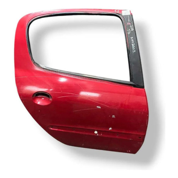 Porta Traseira Direita Peugeot 206 - 2002 2003 2004 Vermelha Traseira Direita Preto