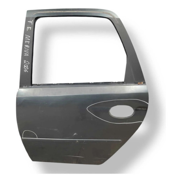Porta Traseira Esquerda Chevrolet Meriva 2006 2007 Detalhe Traseira Esquerdo Cinza