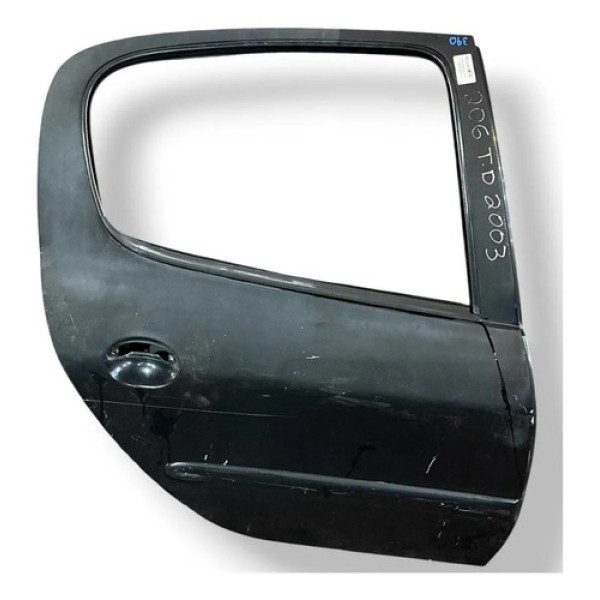 Porta Traseira Direita Peugeot 206 2001 2002 2003 2004 2005 Traseira Direito Preto