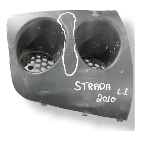 Moldura Grade Parachoque Esquerdo C/detalhe Fiat Strada 2010 Preto Fosco
