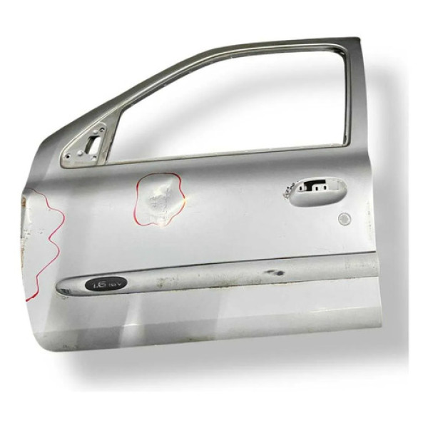 Porta Dianteira Esquerda Renault Clio 2007 2008 Detalhe Dianteira Esquerdo Prateado
