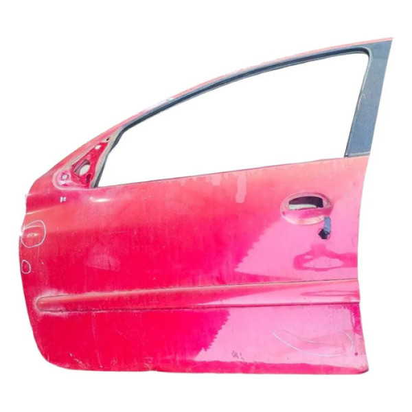 Porta Dianteira Esquerda Peugeot 206 1.4 4p 2004 Detalhe Dianteira Esquerda Vermelho