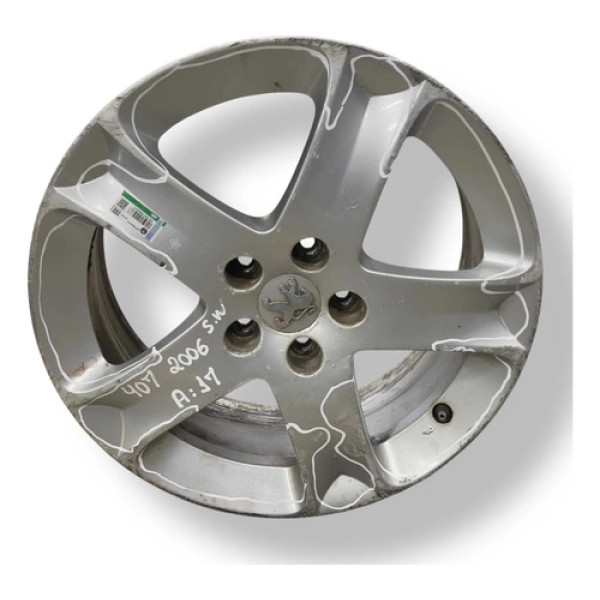 Roda Aro 17 Com Detalhe Peugeot 407 Sw 2005 2006 2007 2008 Preto