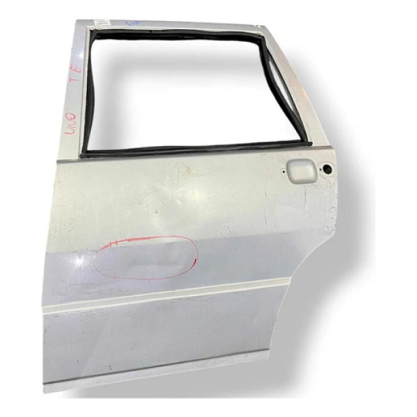 Porta Traseira Esquerda Fiat Uno 2000 2001 2002 C/detalhe Traseira Esquerdo Prateado