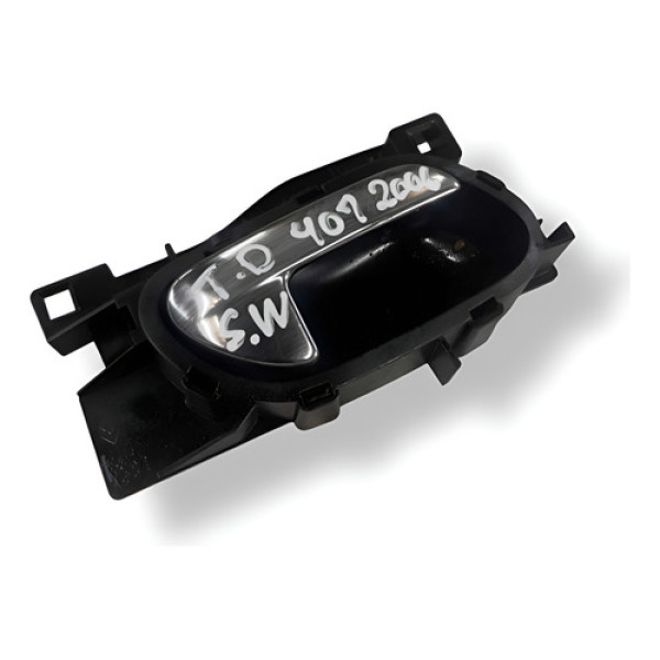 Maçaneta Interna Traseira Direita Peugeot 407 Sw 2006 22f05 Preto Traseira