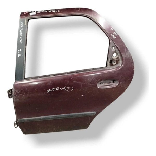 Porta Traseira Esquerda Fiat Palio Fire 2003 2004 Detalhe Traseira Esquerdo Vermelho