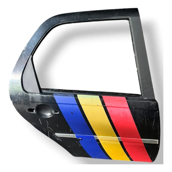 Porta Traseira Direita Fiat Siena 2008 2009 2010 Com Detalhe Traseira Esquerdo Preto