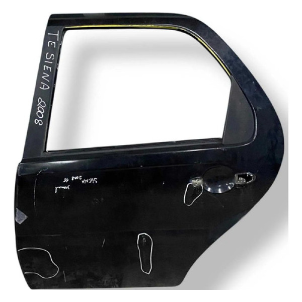 Porta Traseira Esquerda Fiat Siena 1.4 - 2008 A 2010 Detalhe Traseira Esquerdo Preto