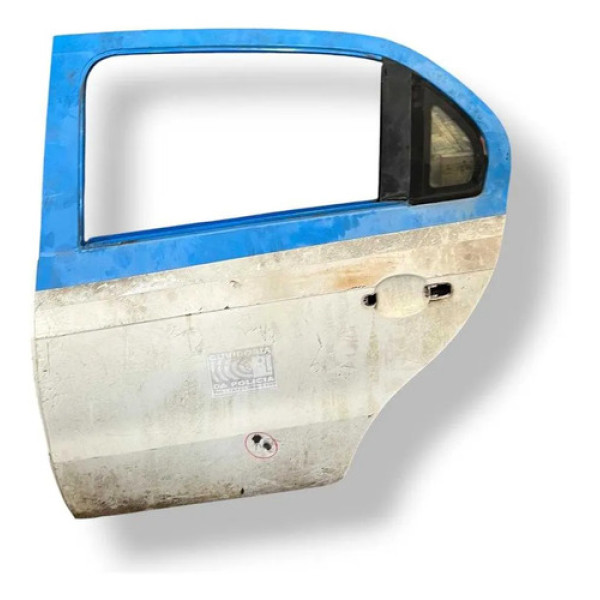 Porta Traseira Esquerda Vw Voyage 2014/2016 Original Detalhe Traseira Esquerdo Branco