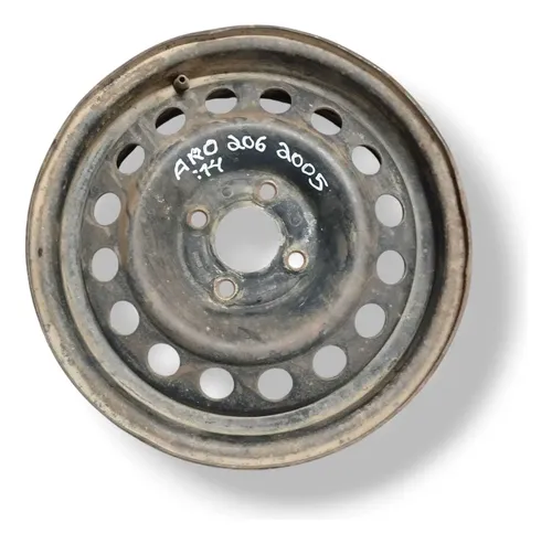 Roda Ferro Avulsa  Avulsa Aro 14 Peugeot 206 2005 2006 2007 Prateado