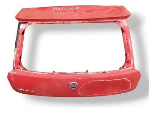 Tampa Traseira Porta Malas Fiat Punto 1.8 2008 2009 Detalhe Vermelho