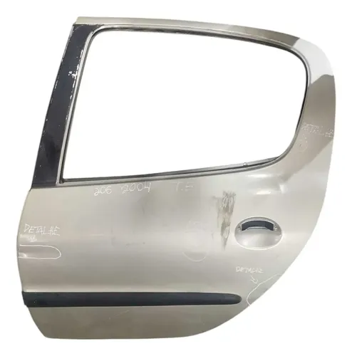 Porta Traseira Esquerda Peugeot 206 - 2004 2005 2006 Detahe Traseira Esquerdo Prateado