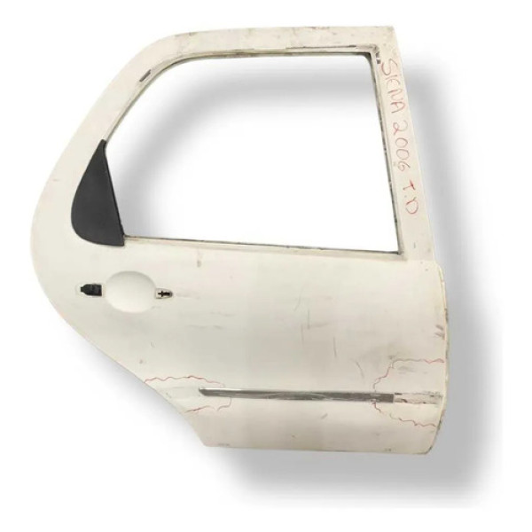 Porta Traseira Direita Fiat Siena 2006 2007 A 2009 Detalhe Traseira Esquerdo Branco