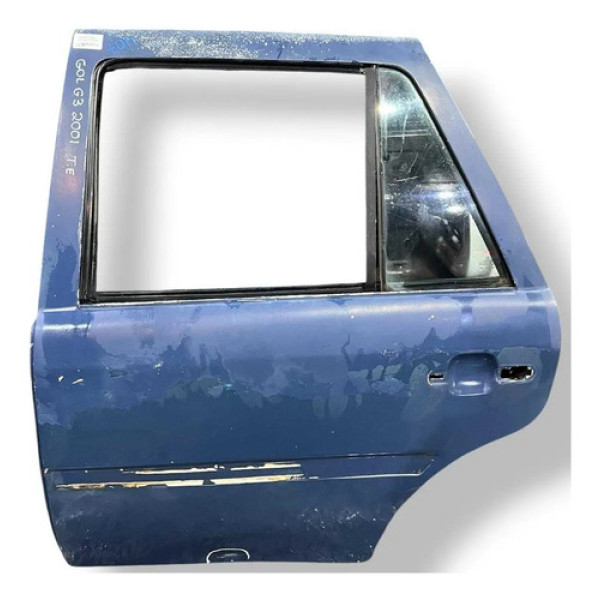 Porta Traseira Esquerda Volkswagen Gol G3 2001 2002 Detalhe Traseira Esquerdo Azul