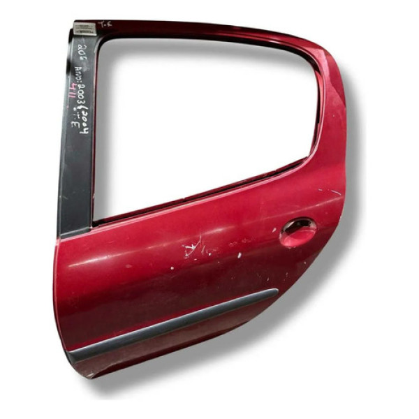 Porta Traseira Esquerda Peugeot 206 - 2003 2004 A 2014 Traseira Esquerdo Vermelho