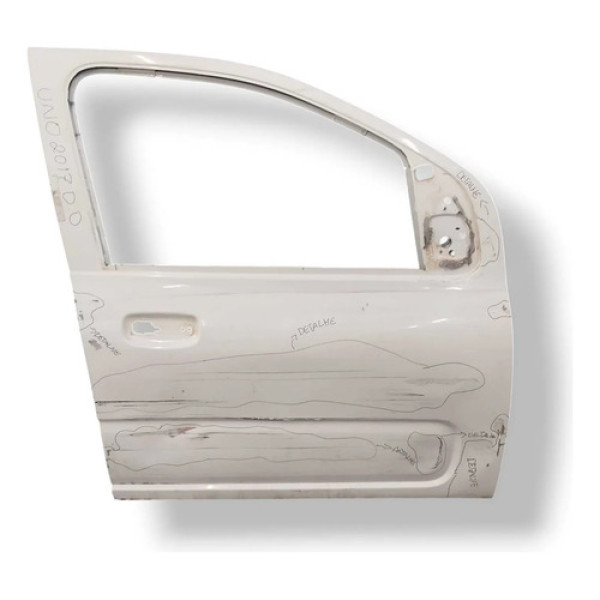 Porta Dianteira Direita Fiat Uno Drive  2017 2018 Detalhe Dianteira Direita Branco