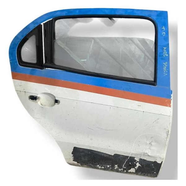 Porta Traseira Direita Vw G6 Voyage 2014/2015/2016 C/detalhe Traseira Direita Azul-turquesa