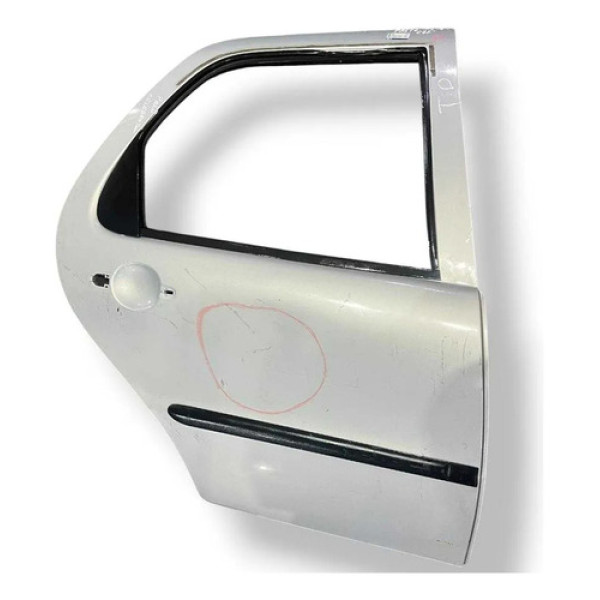 Porta Traseira Direita Fiat Palio 2001 2002 2003 Detalhe Traseira Direito Prateado