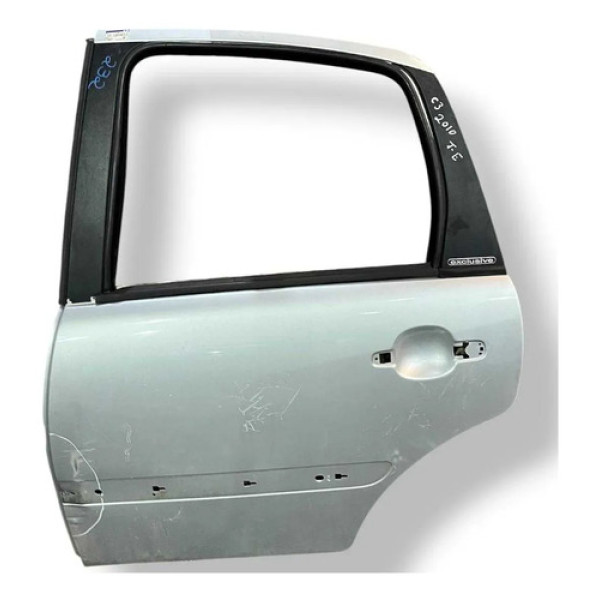 Porta Traseira Esquerda Citroen C3 2003 2004 A 2013 Detalhe Traseira Esquerdo Prateado