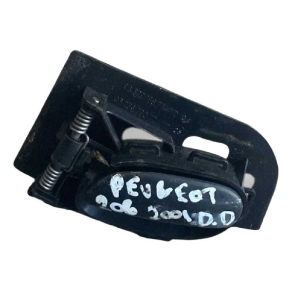 Maçaneta Interna Dianteira Direita Peugeot 206 2001 A 2004 Preto Dianteira