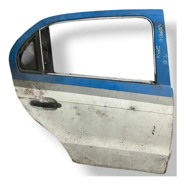Porta Traseira Direita Vw G6 Voyage 2014/2016 - Com Detalhe Traseira Direita Azul-turquesa