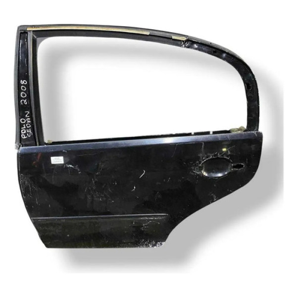 Porta Traseira Esquerda Volkswagen Polo Sedan 2003 2004 Traseira Esquerdo Preto