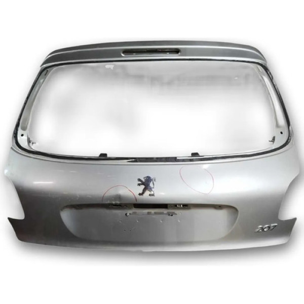 Tampa Traseira Peugeot 206 2010 2011 2012 2013  Detalhe Prateado