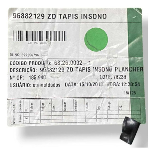Forro Assoalho Citroën Aircross 2011 2012 2013 96882129zd