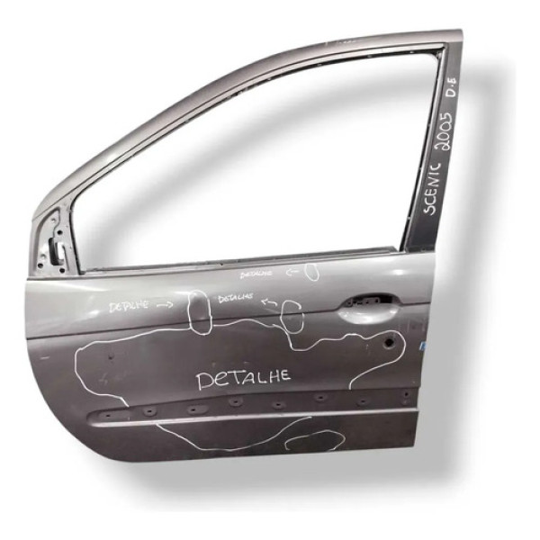 Porta Dianteira Esquerda Renault Scenic 1.6 2004/05 Detalhe Dianteira Esquerdo Cinza