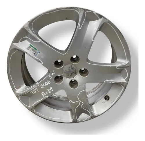 Roda Aro 17 Com Detalhe Peugeot 407 Sw 2005 2006 2007 2008 Preto