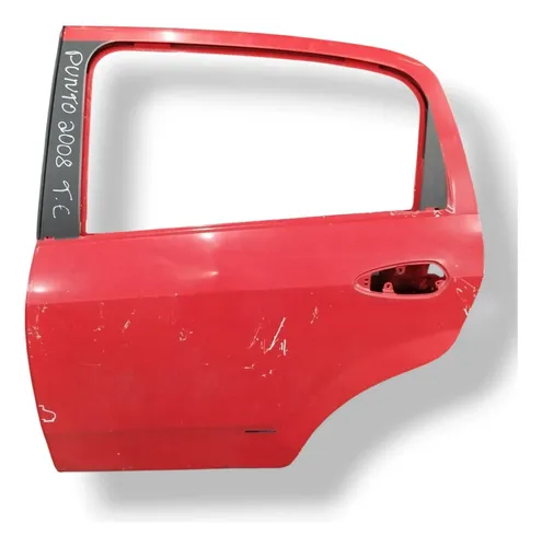Porta Traseira Esquerda Fiat Punto 1.8 - 2008 A 2010 Detalhe Traseira Esquerdo Vermelho