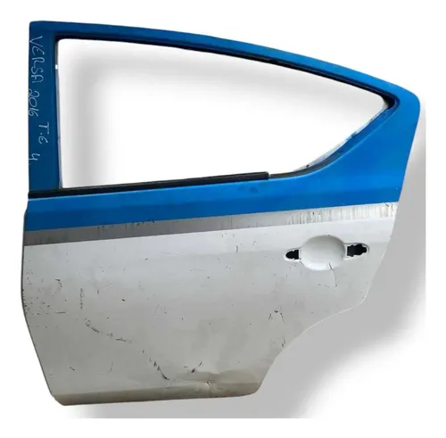 Porta Traseira Esquerda Nissan Versa 2016 2017 C/ Detalhe Traseira Esquerdo Branco