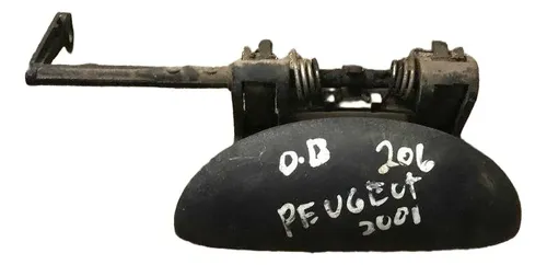 Maçaneta Externa Dianteira Direita Peugeot 206 2000 2001 Preto Dianteira