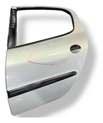 Porta Traseira Esquerda Peugeot 206 2002 2003 2004 Detalhe Traseira Esquerdo Prateado