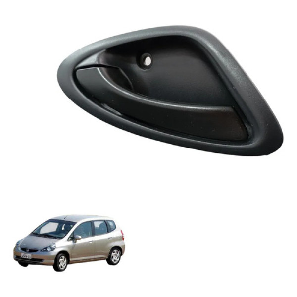 Maçaneta Interna Dianteira Esquerda Honda Fit 2003 A 2008 Preto Dianteira