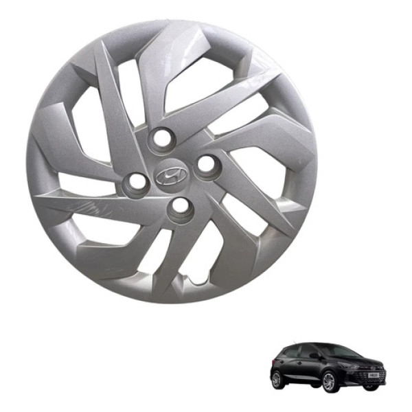 Calota Aro 14 Hyundai Hb20 2019 A 2021 Original Prateado