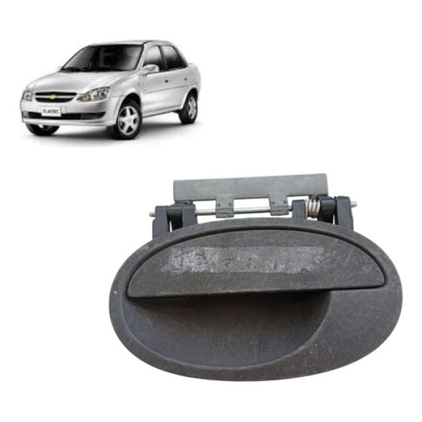 Maçaneta Externa Traseira Esquerda Gm Corsa Meriva 03/12 Preto Dianteira