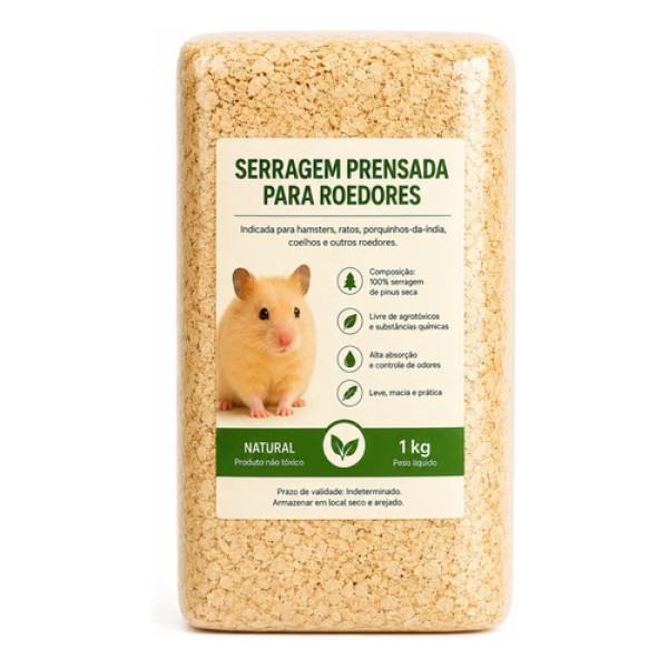 Kit De Serragem Para Hamster E Roedores Amarelo 1kg 2 Unid Amarelo