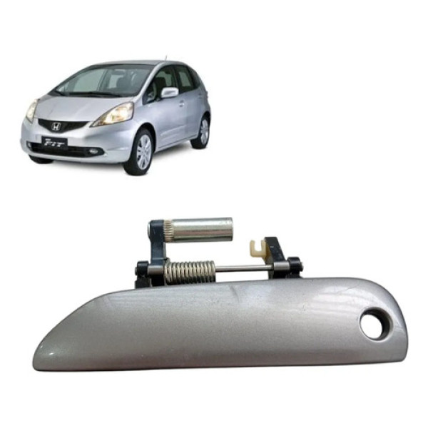 Maçaneta Externa Dianteira Esquerda Honda Fit 2009 A 2014 Prateado Dianteira