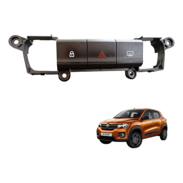 Comando Pisca Alerta Trava Vidro Renault Kwid 2017 A 2023 Preto